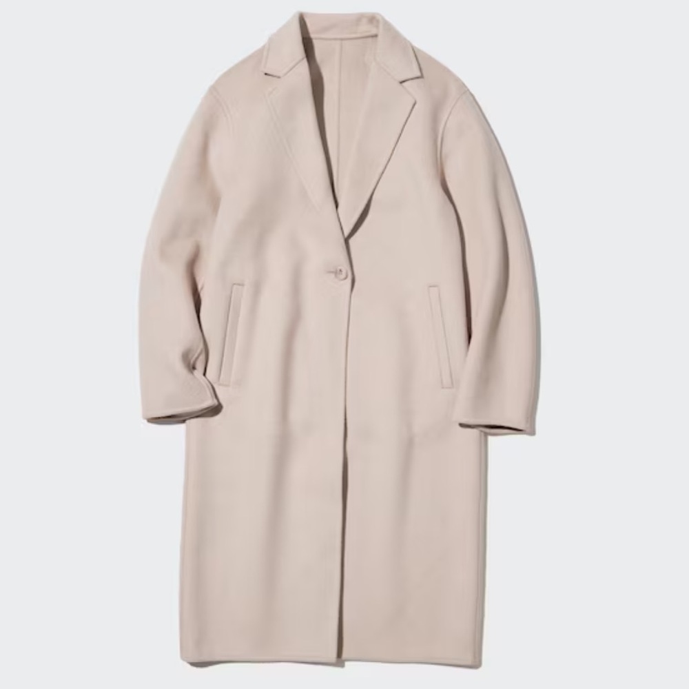 Uniqlo Double Face Long Coat in NATURAL